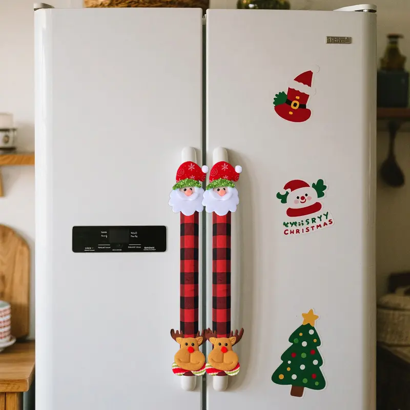 Plush Christmas Refrigerator Door Handle Covers