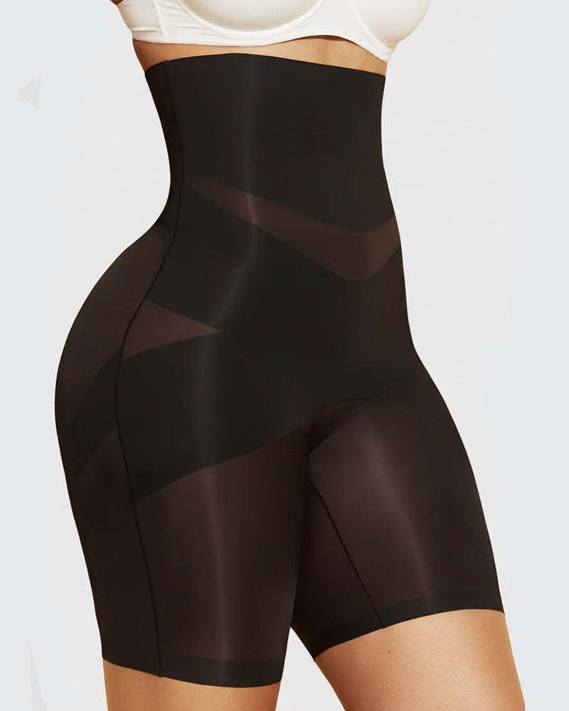High-Waisted Cross-Sculpting Seamless Shapewear Shorts