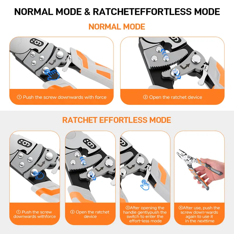 55-steel self-locking anti-slip ratchet pliers