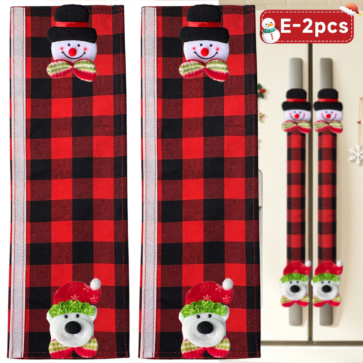 Plush Christmas Refrigerator Door Handle Covers