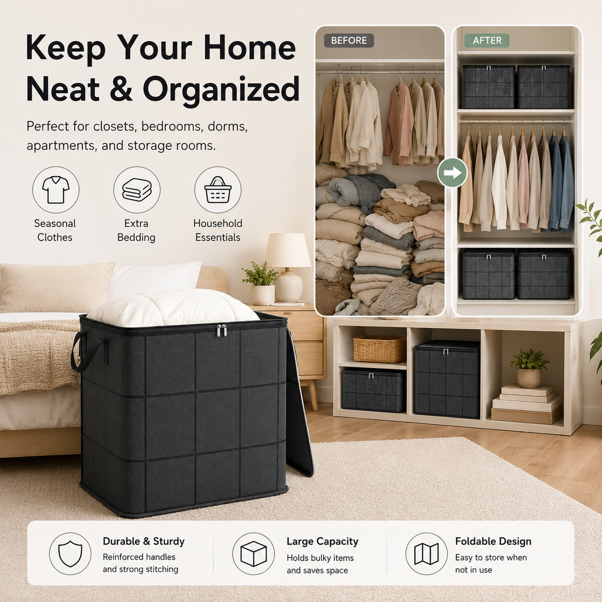 🔥LAST DAY 49% OFF 📦180L Extra-Large Moving Storage Bag