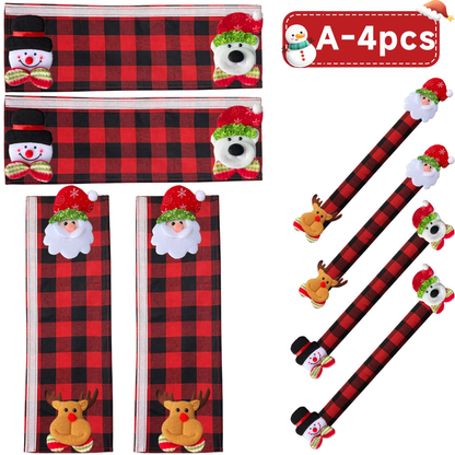 Plush Christmas Refrigerator Door Handle Covers