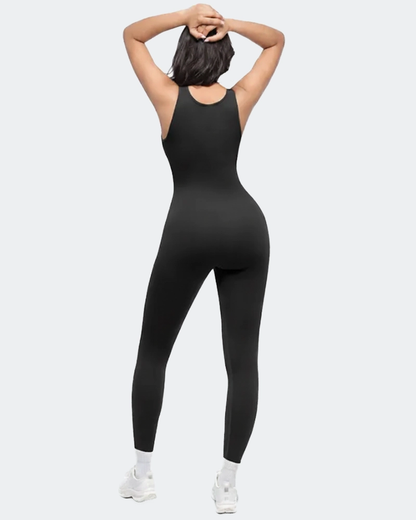 Deep V‑Neck High Waist Tummy Control Shapewear Jumpsuit