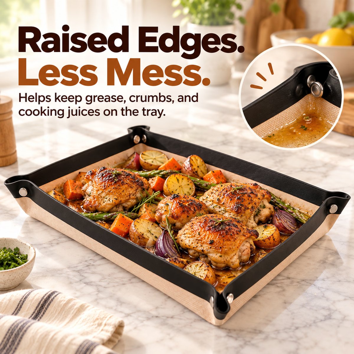 🍪 Foldable Silicone Baking Tray – Bake, Release & Store with Ease