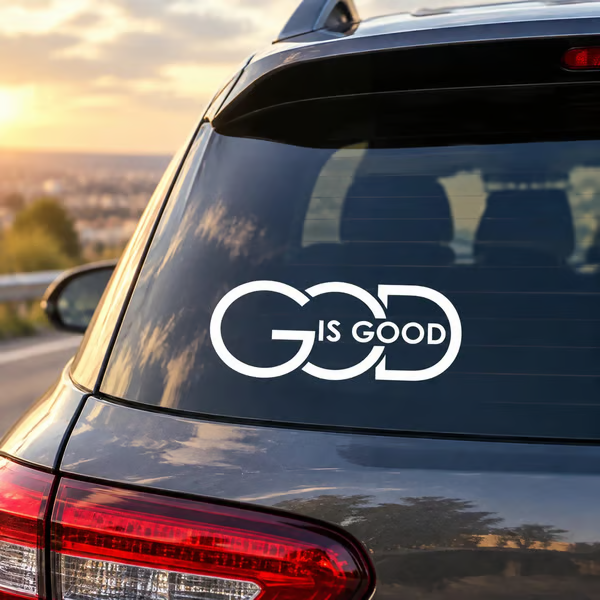 🙏'God Is Good' Christian Car Decal Sticker | Premium Religious Décor