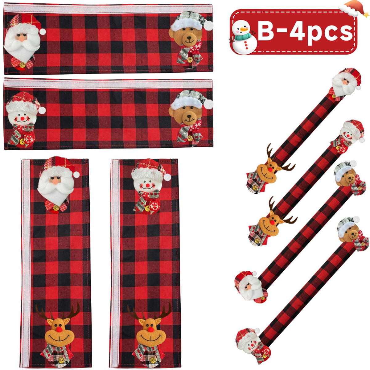 Plush Christmas Refrigerator Door Handle Covers