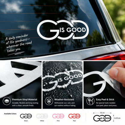 🙏'God Is Good' Christian Car Decal Sticker | Premium Religious Décor
