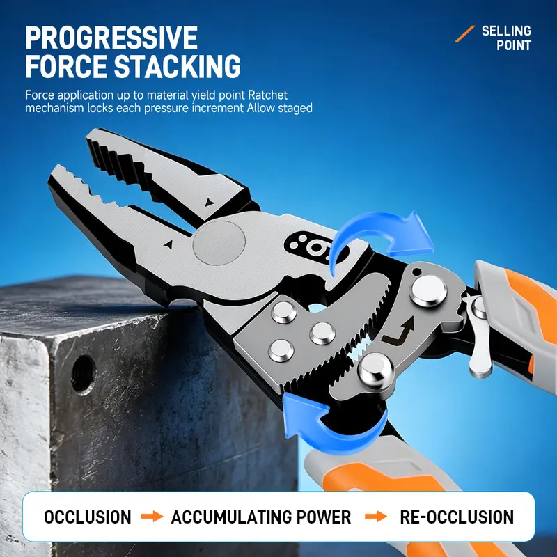 55-steel self-locking anti-slip ratchet pliers