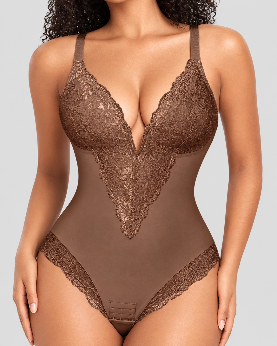 Sexy Lace Deep-V Neck Bodysuits